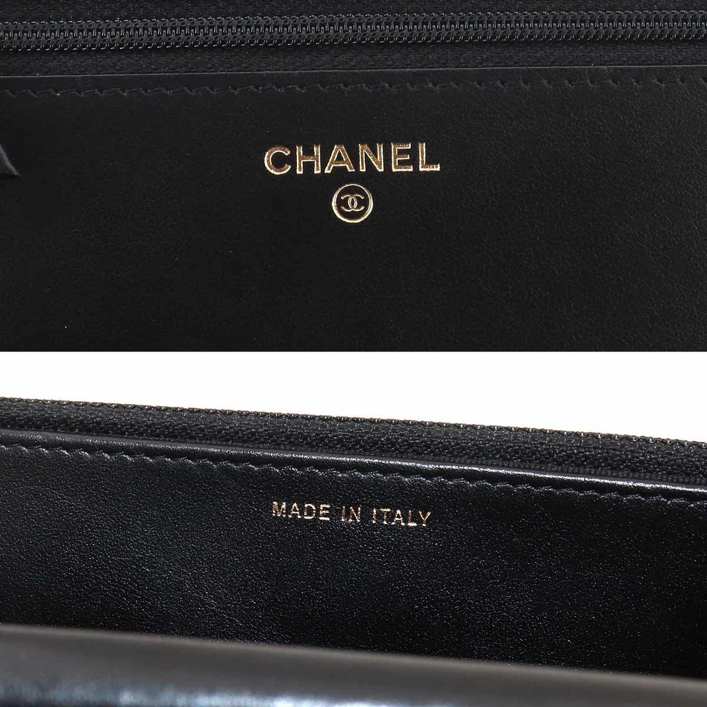 Chanel Boy Chain Wallet Caviar Leather Black — view 8