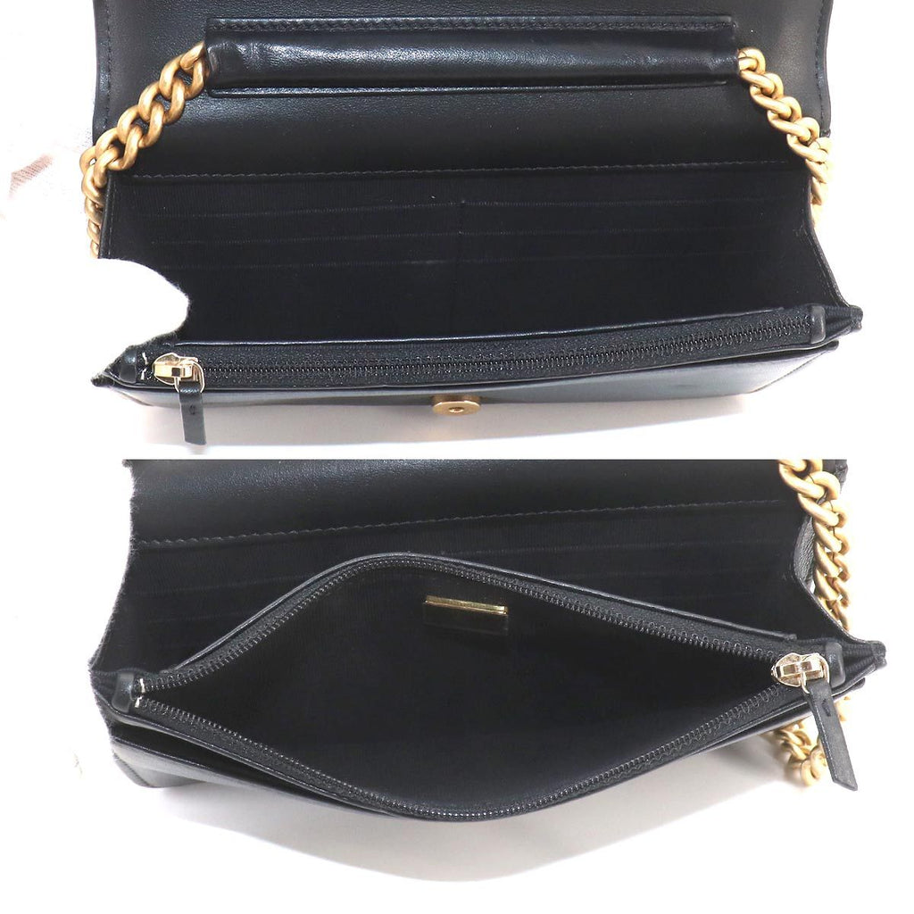 Chanel Boy Chain Wallet Caviar Leather Black — view 7