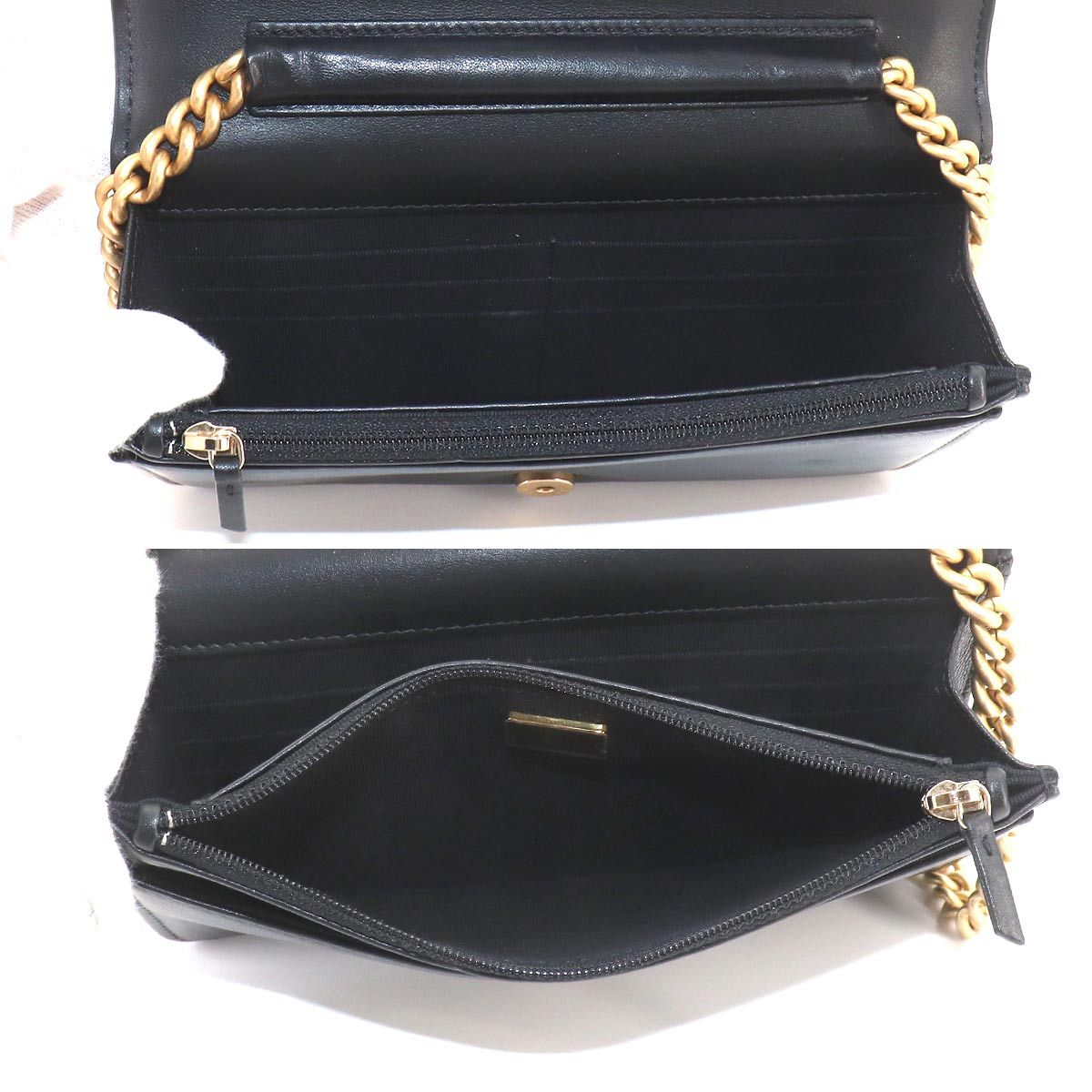 Chanel Boy Chain Wallet Caviar Leather Black — view 7
