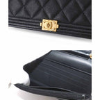 Chanel Boy Chain Wallet Caviar Leather Black — view 9