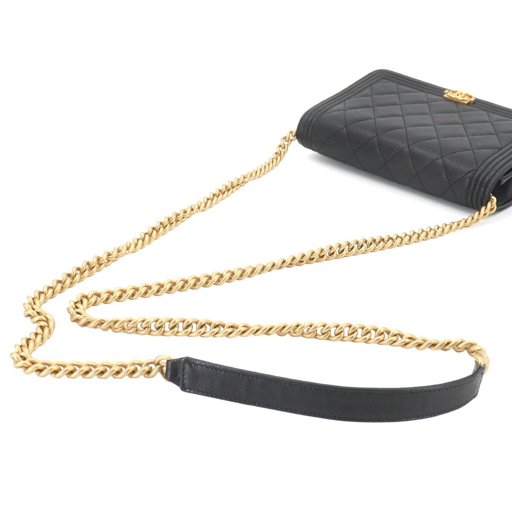 Chanel Boy Chain Wallet Caviar Leather Black — view 5