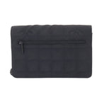 Chanel New Travel Line Chain Wallet Nylon Jacquard Leather Black — view 3