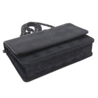 Chanel New Travel Line Chain Wallet Nylon Jacquard Leather Black — view 5