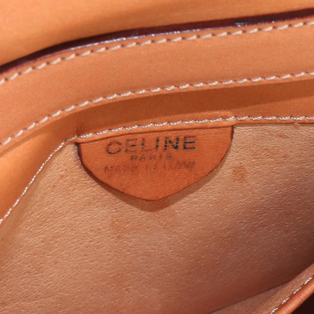 Celine Macadam Shoulder Bag Leather Brown Gold Vintage — view 9