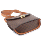 Celine Macadam Shoulder Bag Leather Brown Gold Vintage — view 5