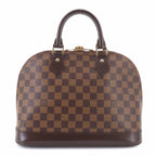 Louis Vuitton Damier Alma PM Hand Bag Ebene Brown Gold — view 2
