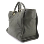 Chanel Deauville GM 2-Way Tote Chain Shoulder Bag Leather Khaki — view 4