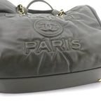 Chanel Deauville GM 2-Way Tote Chain Shoulder Bag Leather Khaki — view 9