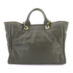 Chanel Deauville GM 2-Way Tote Chain Shoulder Bag Leather Khaki — view 3