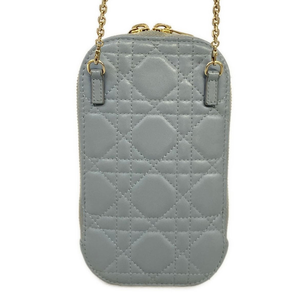 Dior Shoulder Bag Cannage Stitch Light Blue Lambskin — view 3