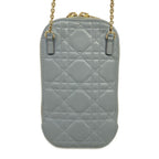 Dior Shoulder Bag Cannage Stitch Light Blue Lambskin — view 3