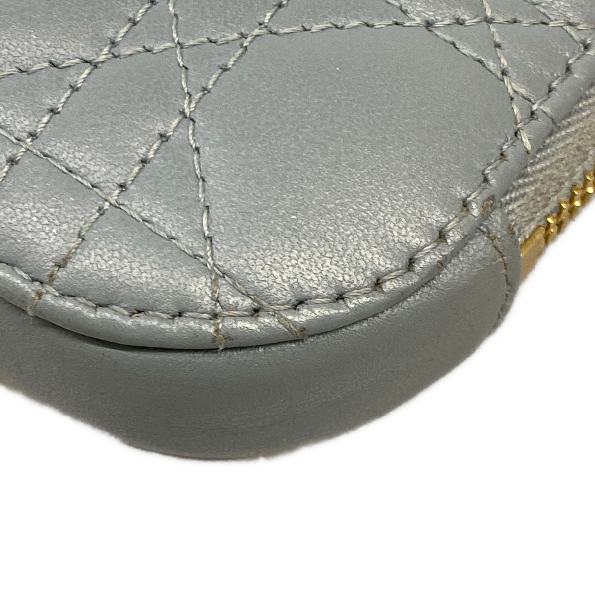 Dior Shoulder Bag Cannage Stitch Light Blue Lambskin — view 6