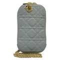 Dior Shoulder Bag Cannage Stitch Light Blue Lambskin