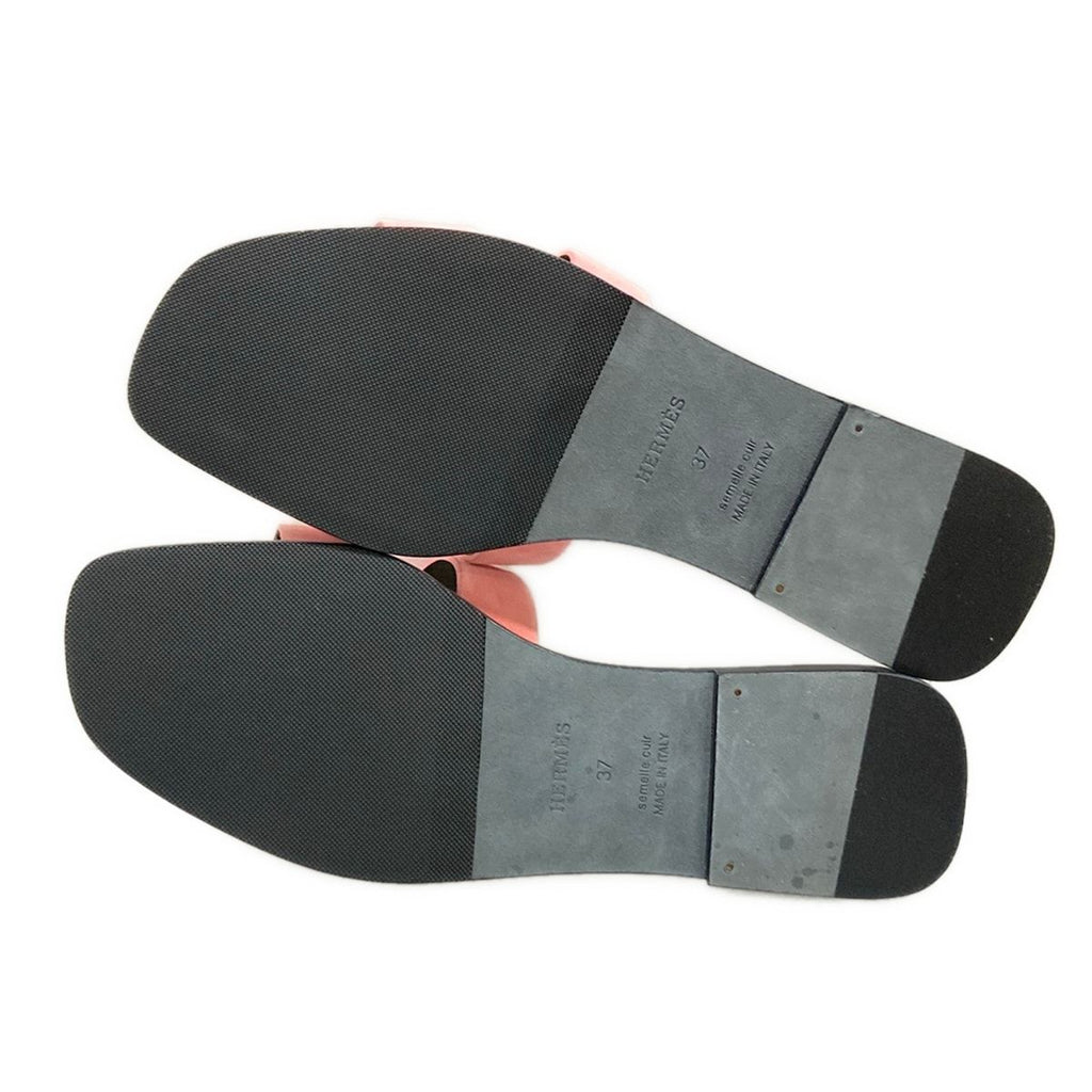 Hermes Sandals 37 Oran Black Pink — view 8