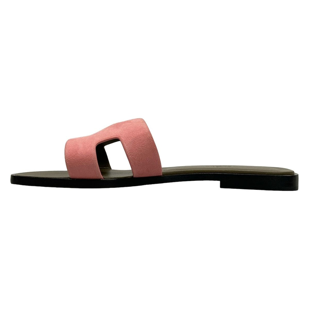 Hermes Sandals 37 Oran Black Pink — view 3