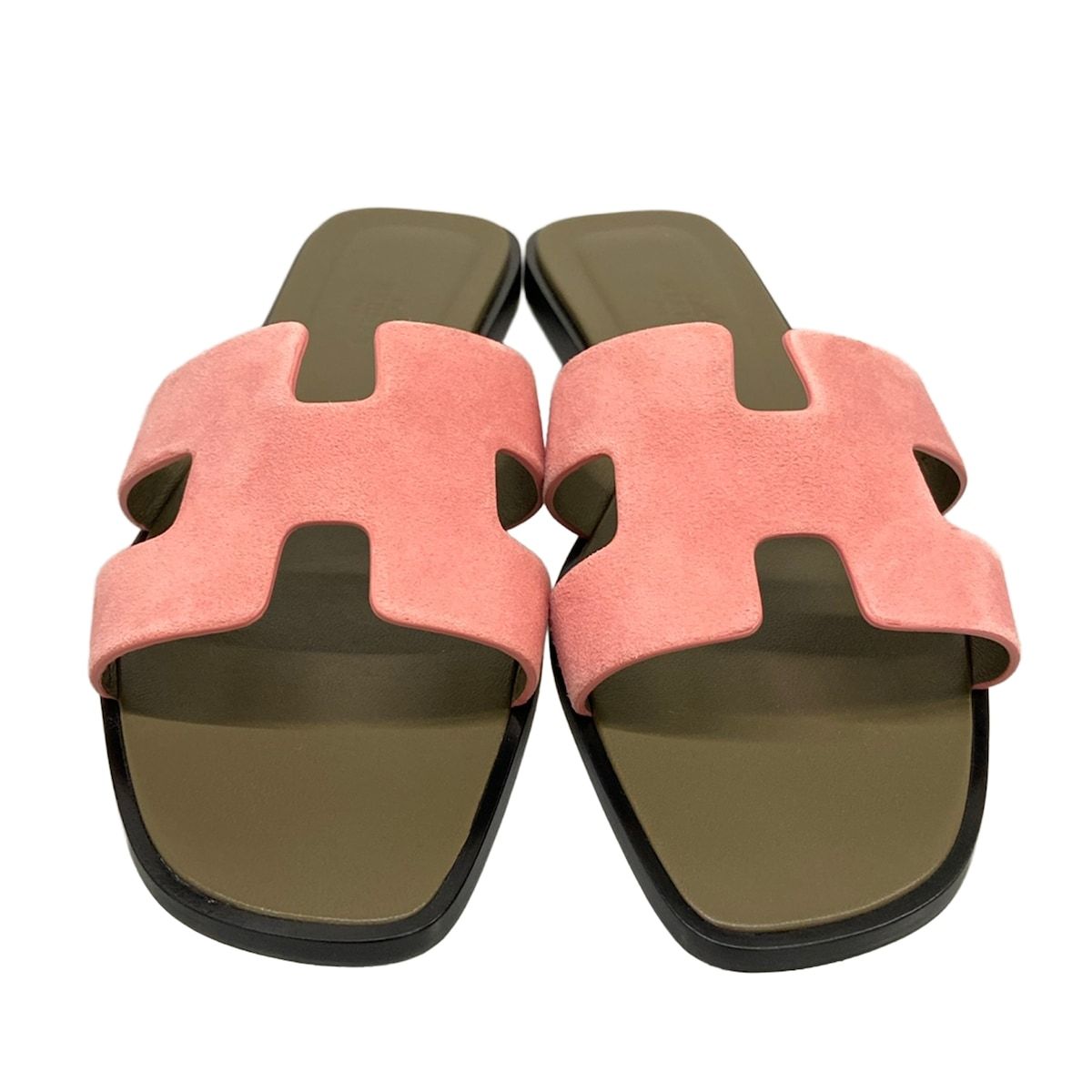 Hermes Sandals 37 Oran Black Pink — view 5