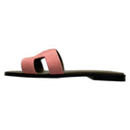 Hermes Sandals 37 Oran Black Pink