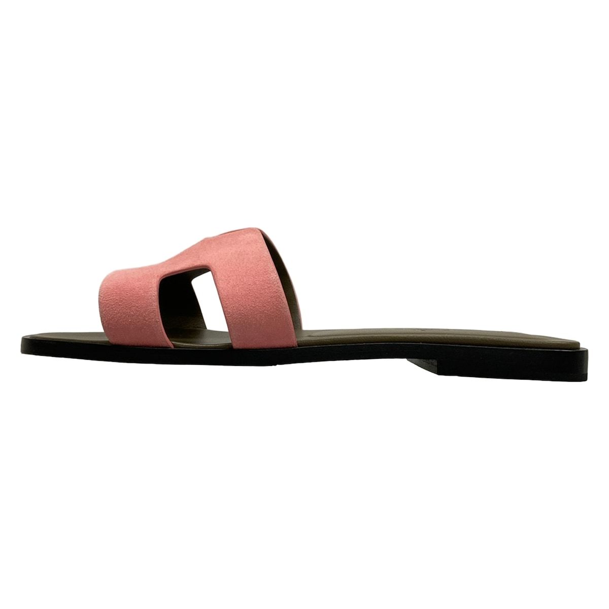 Hermes Sandals 37 Oran Black Pink