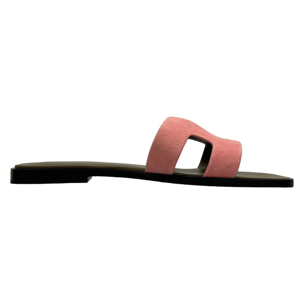 Hermes Sandals 37 Oran Black Pink — view 2
