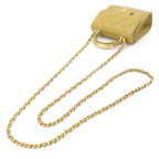 Chanel Quilted Mini Chain Shoulder Bag Lambskin Green Gold — view 6