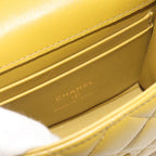 Chanel Quilted Mini Chain Shoulder Bag Lambskin Green Gold — view 8