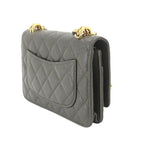 Chanel Quilted Chain Wallet Leather Green Gold — view 3