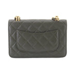 Chanel Quilted Chain Wallet Leather Green Gold — view 2