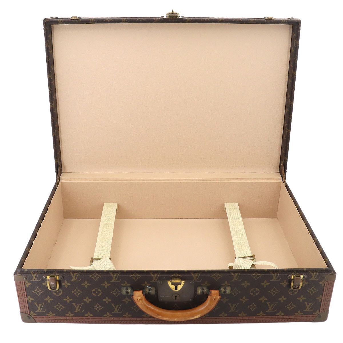 Louis Vuitton Monogram Bisten 65 Trunk Case Bag Brown Gold — view 6