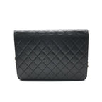 Chanel CC Logo Quilted Lambskin Chain Shoulder Bag Black — view 2