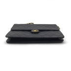 Chanel CC Logo Quilted Lambskin Chain Shoulder Bag Black — view 3