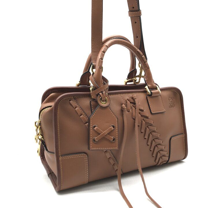 Loewe les Line Amazona 28 Leather Hand Shoulder 2-Way Bag Brown — view 3