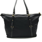 Prada Nylon Tessuto Logo Saffiano Leather Tote Shoulder Bag Black — view 2