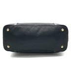 Prada Nylon Tessuto Logo Saffiano Leather Tote Shoulder Bag Black — view 3
