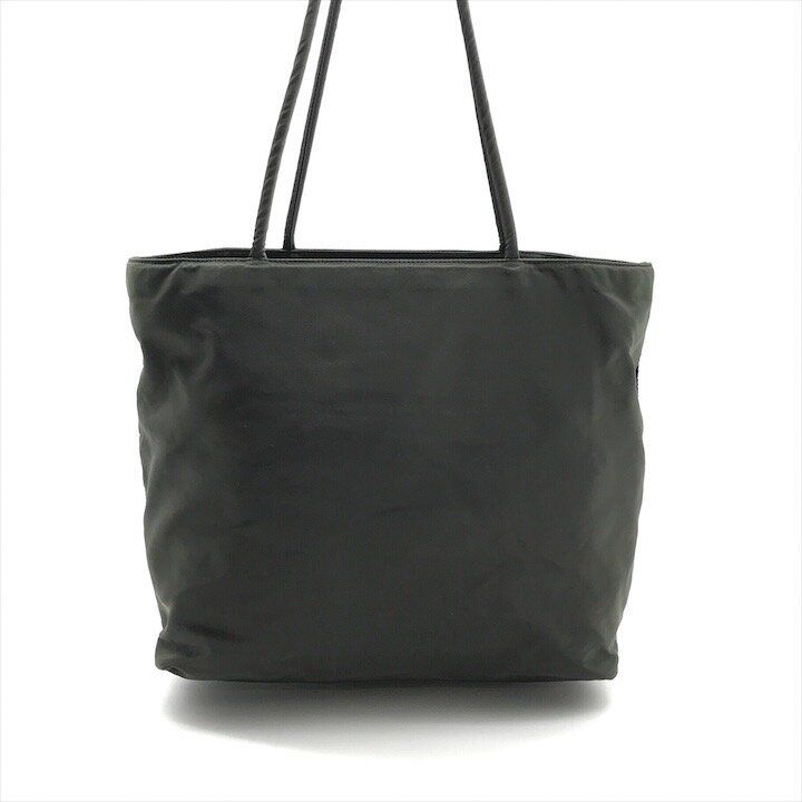 Prada Triangle Logo Nylon Tessuto Tote Khaki Purse Y2k — view 3