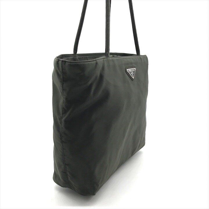 Prada Triangle Logo Nylon Tessuto Tote Khaki Purse Y2k — view 2