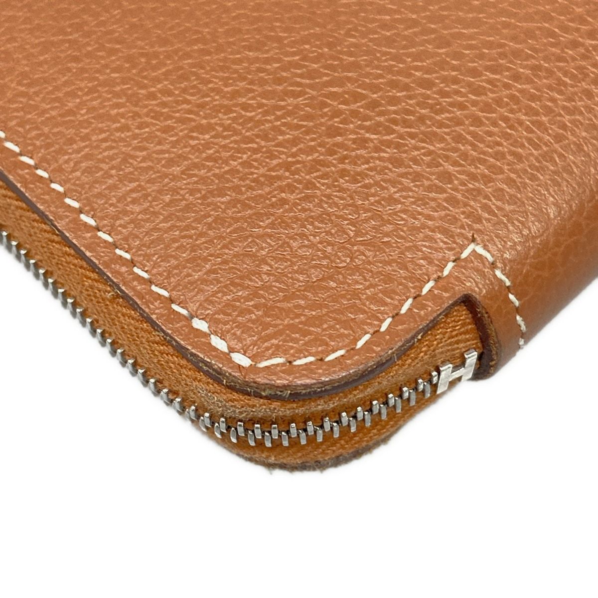 Hermes Wallet Azap Long Silk in Gold Zip Around — view 6