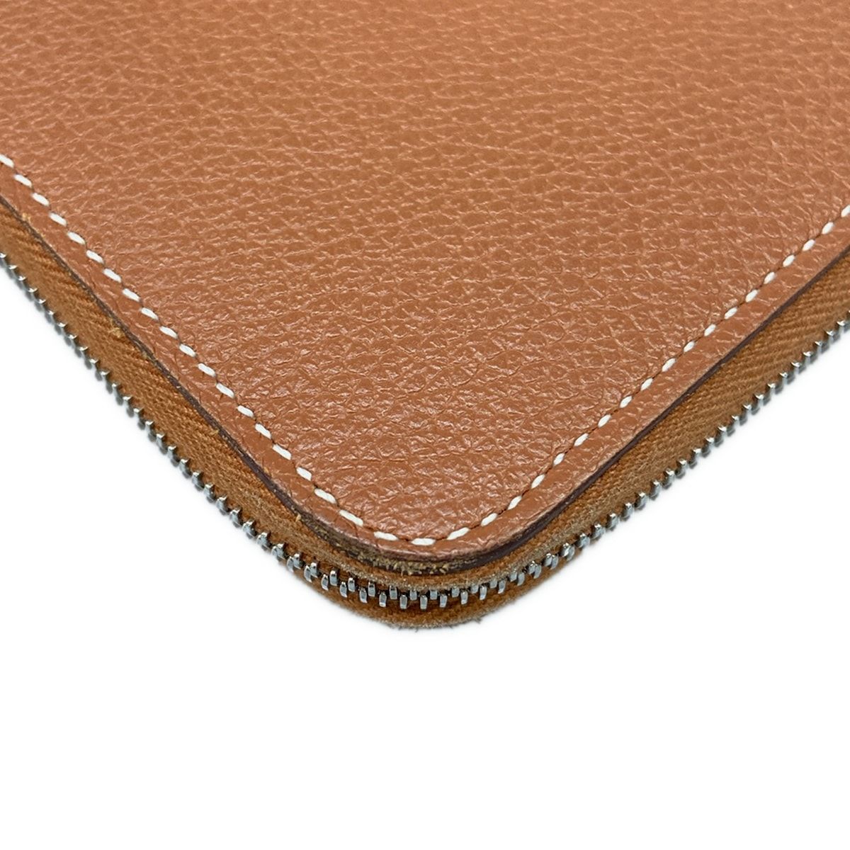 Hermes Wallet Azap Long Silk in Gold Zip Around — view 7