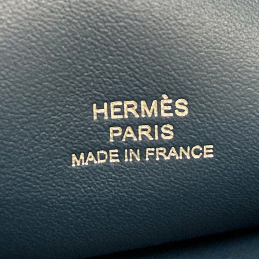 Hermes Coin Case Avec Soie Compact Blue Deplus Animapolis Silver Silk — view 5