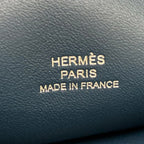 Hermes Coin Case Avec Soie Compact Blue Deplus Animapolis Silver Silk — view 5
