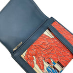 Hermes Coin Case Avec Soie Compact Blue Deplus Animapolis Silver Silk — view 3