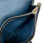 Hermes Coin Case Avec Soie Compact Blue Deplus Animapolis Silver Silk — view 4