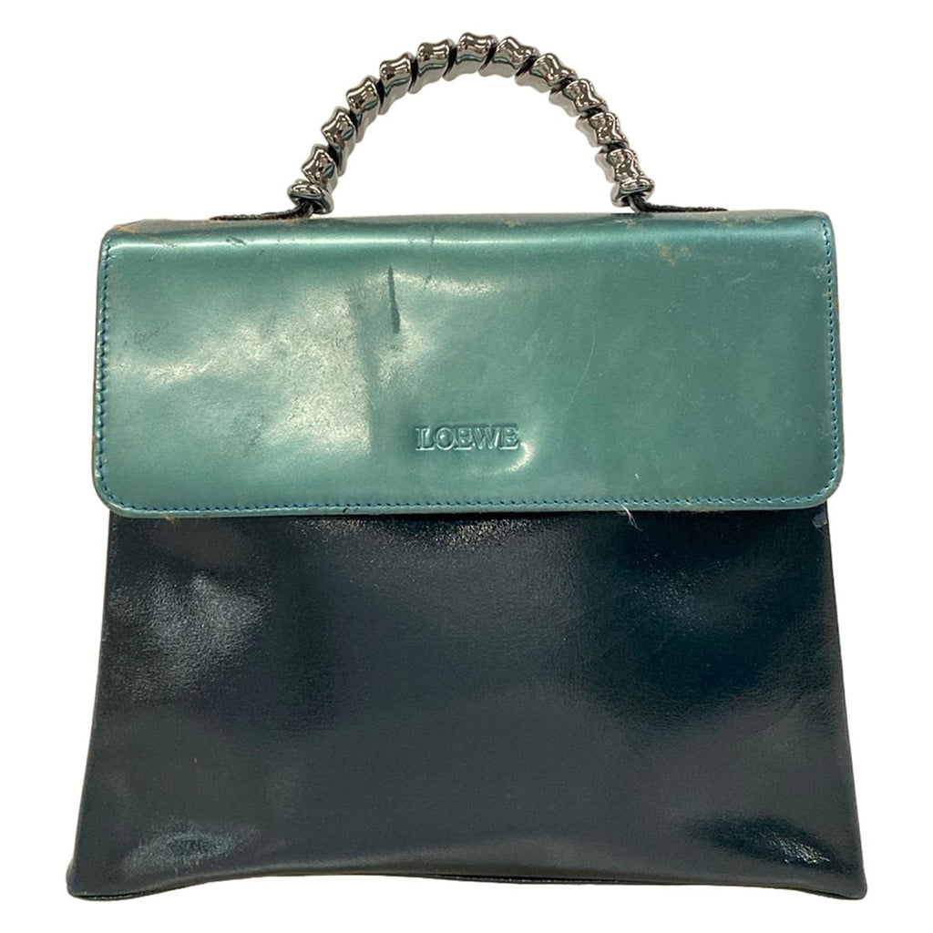 Loewe Handbag Velazquez Blue Green Dark Leather