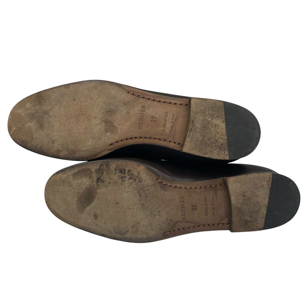 Hermes Loafers Leather with Brown — view 9