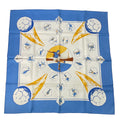 Hermes Scarf Silk Carre 90 Vive les Champions! Viva Soccer Blue