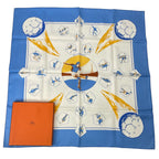 Hermes Scarf Silk Carre 90 Vive les Champions! Viva Soccer Blue — view 2