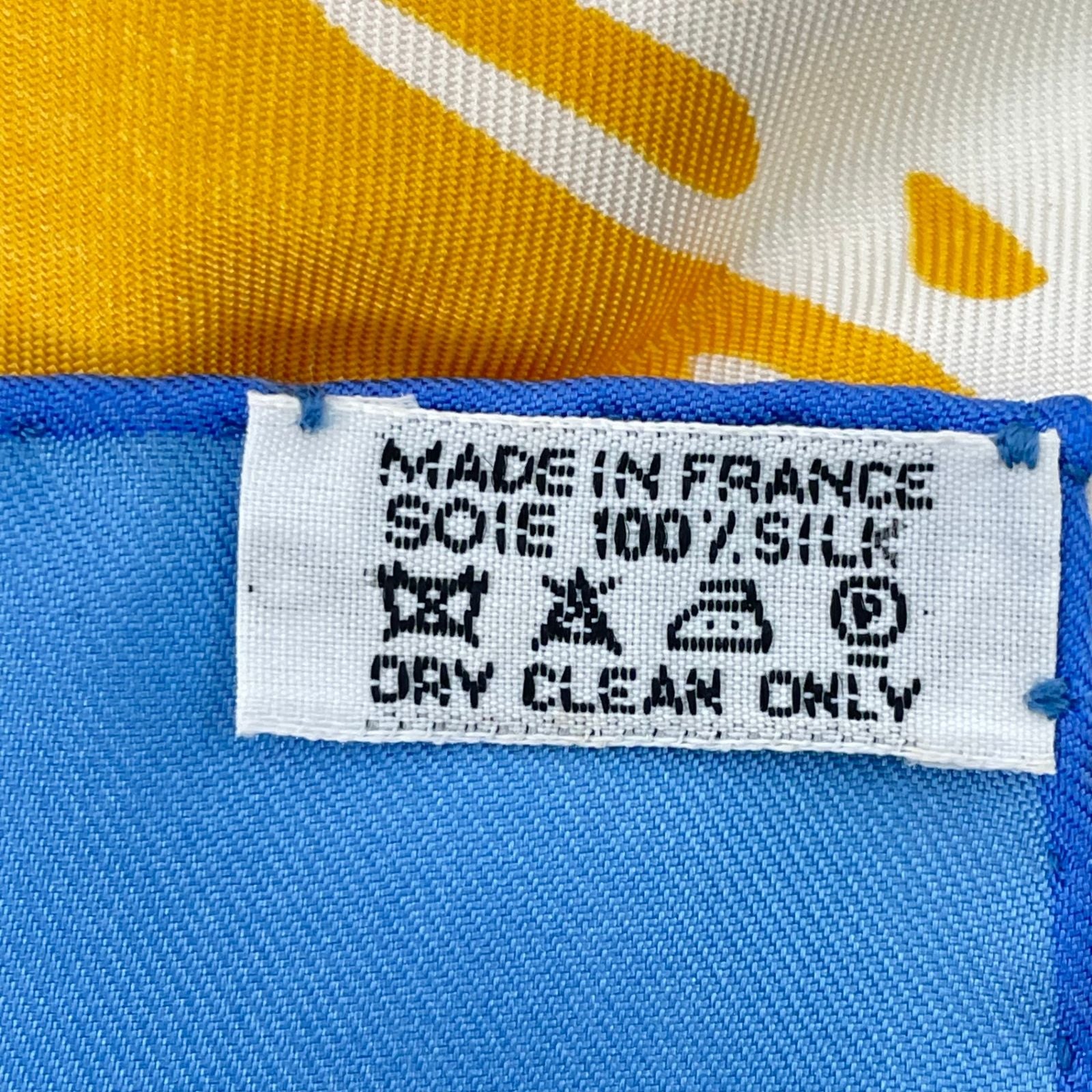 Hermes Scarf Silk Carre 90 Vive les Champions! Viva Soccer Blue — view 8