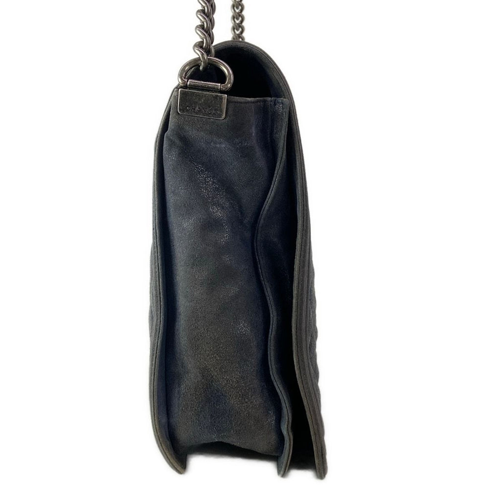 Chanel Shoulder Bag Paris Dallas Boy Dark Navy Chain Vintage Silver Leather — view 2