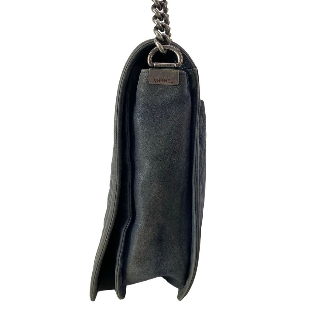 Chanel Shoulder Bag Paris Dallas Boy Dark Navy Chain Vintage Silver Leather — view 4