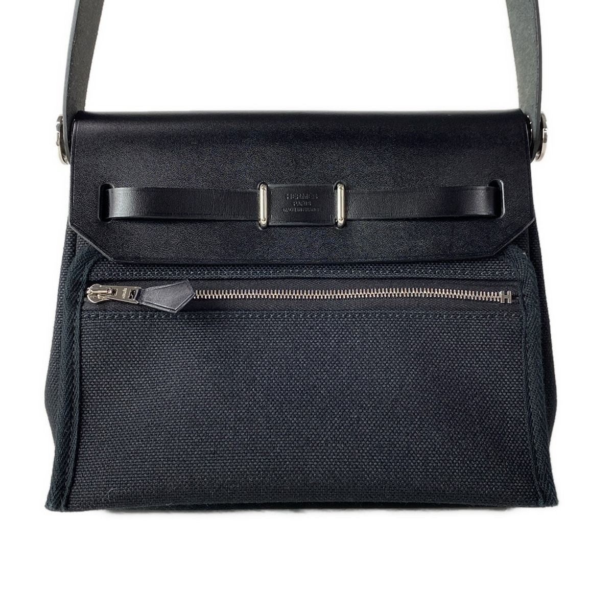 Hermes Shoulder Bag Herbag Zip Mini Black Silver — view 3