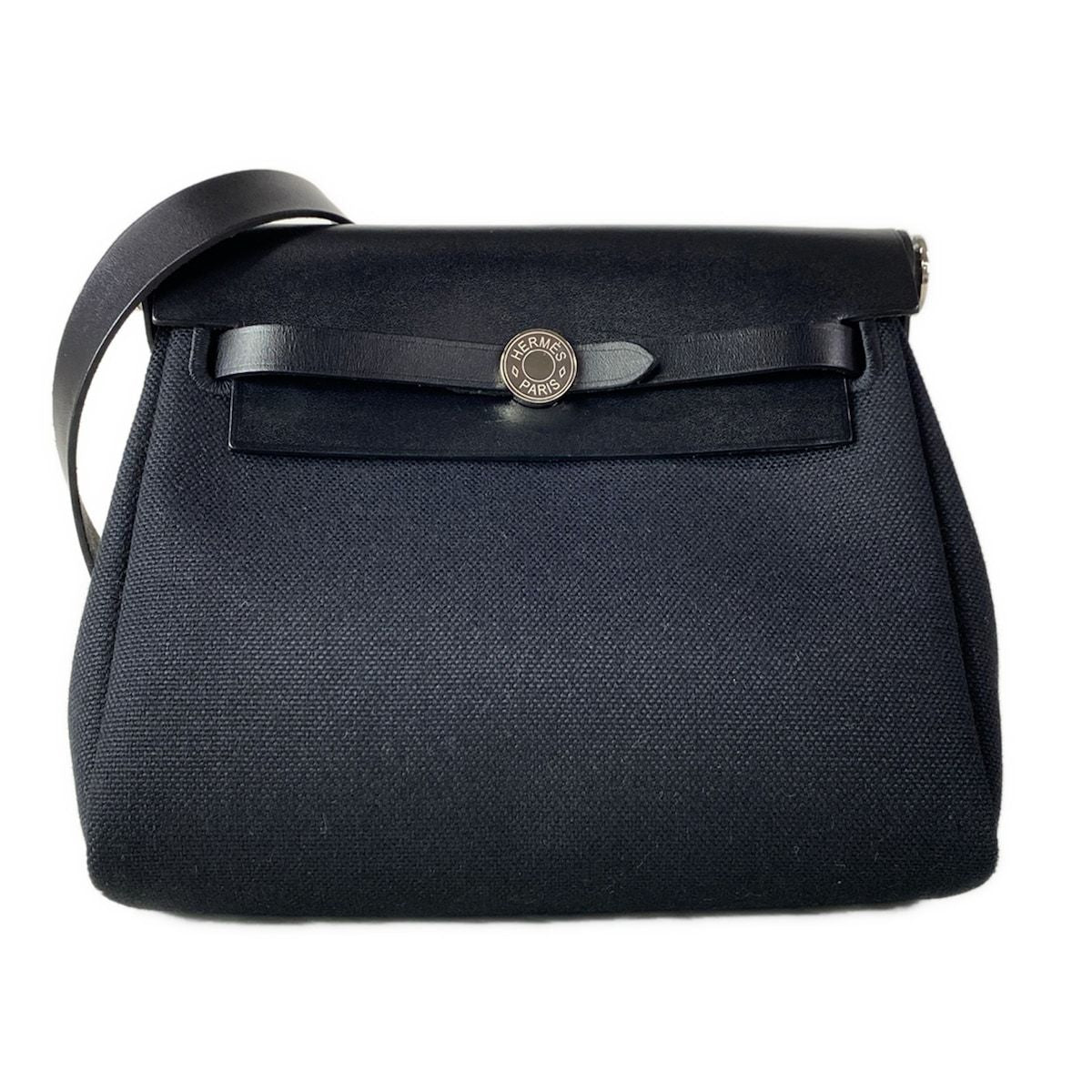 Hermes Shoulder Bag Herbag Zip Mini Black Silver